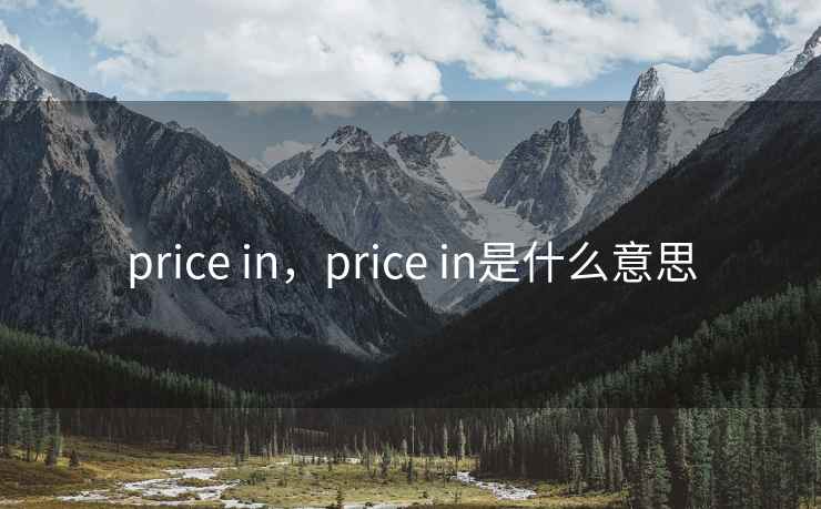 price in，price in是什么意思