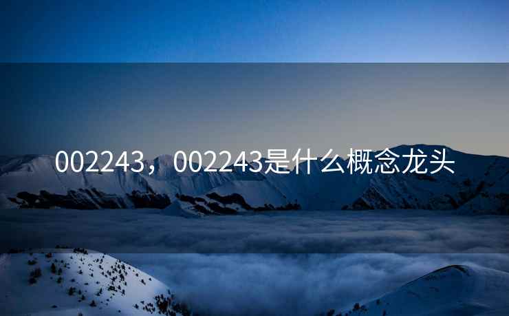 002243，002243是什么概念龙头