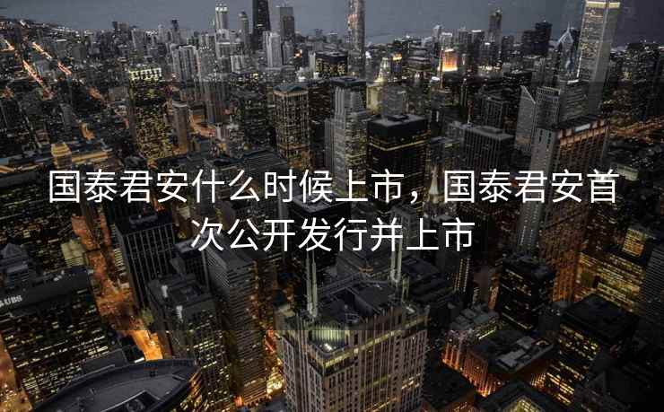 国泰君安什么时候上市，国泰君安首次公开发行并上市