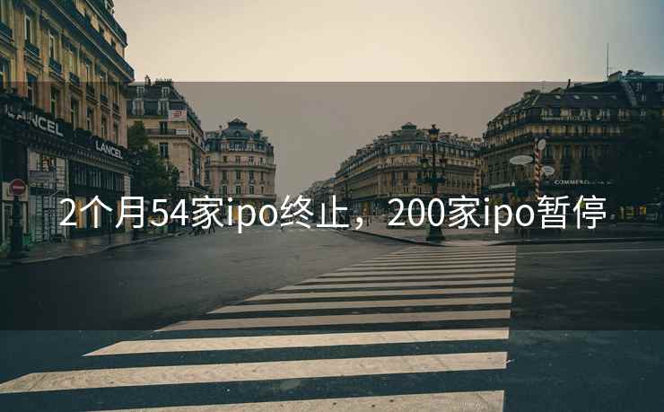 2个月54家ipo终止,200家ipo暂停 2个月54家ipo终止,200家ipo暂停