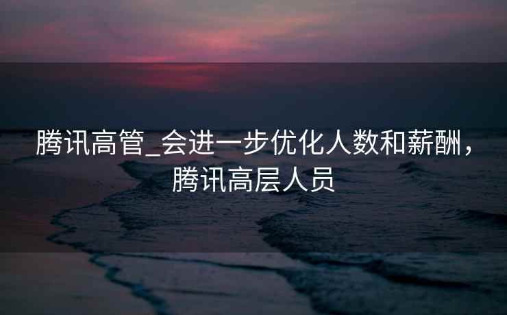 腾讯高管_会进一步优化人数和薪酬,腾讯高层人员 腾讯高管_会进一步优化人数和薪酬,腾讯高层人员