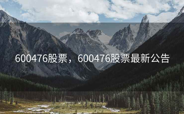 600476股票，600476股票最新公告